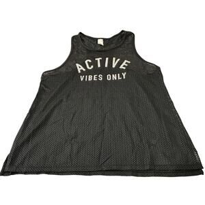 Reebok Women's Active Vibes Only Black Racerback Jersey Size Large